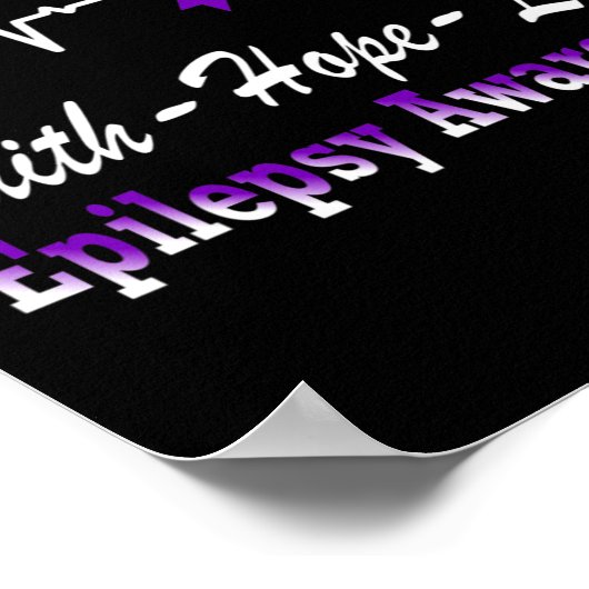 Poster Sensibilisation à l'épilepsie Ruban Violet Épileps (Coin)