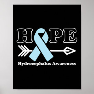 Poster - Sensibilisation à l'hydrocéphalie Ruban bleu cla