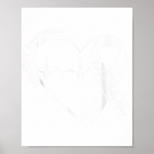 Poster Sensibilisation à l'infertilité Coeur Orange Ribbo (Devant)