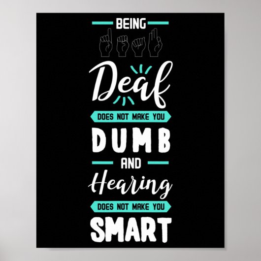 Poster Sensibilisation Asl American Sign Language Perte a (Devant)