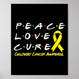 Poster Sensibilisation au cancer de l'enfance Paix Amour
