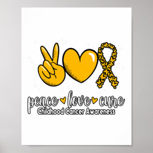 Poster Sensibilisation au cancer de l'enfant Paix Amour G