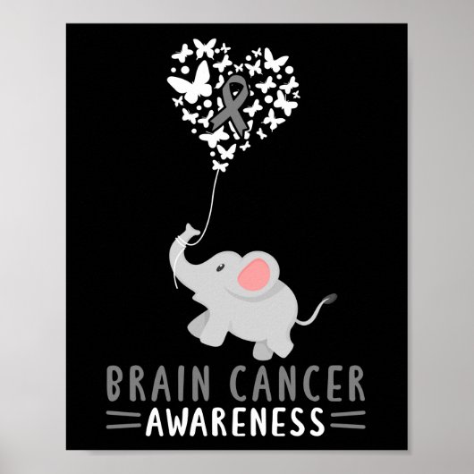 Poster Sensibilisation au cancer du cerveau Éléphant Cerv (Devant)