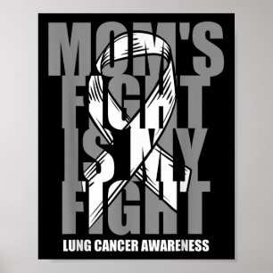 Poster Sensibilisation au cancer du poumon Ribon blanc No