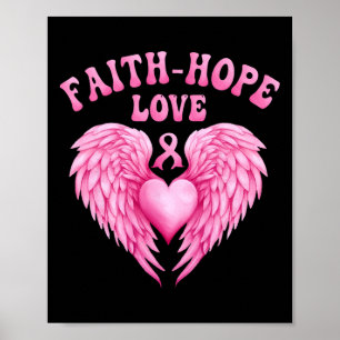 Poster Sensibilisation au cancer du sein Faith-hope Ribbo