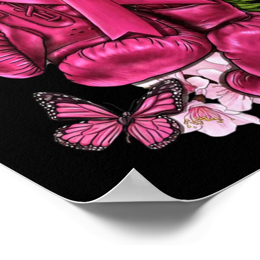 Poster Sensibilisation au cancer du sein Gants en boîte r (Coin)