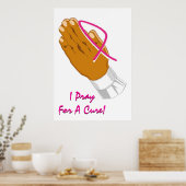 Poster Sensibilisation au cancer du sein Mains de prière (Cuisine)