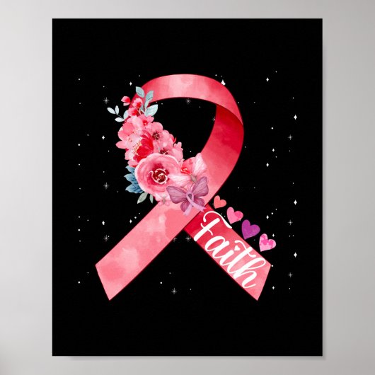 Poster Sensibilisation au cancer du sein Ruban rose (Devant)
