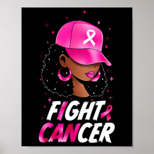 Poster Sensibilisation au cancer Femme noire guerrière ro