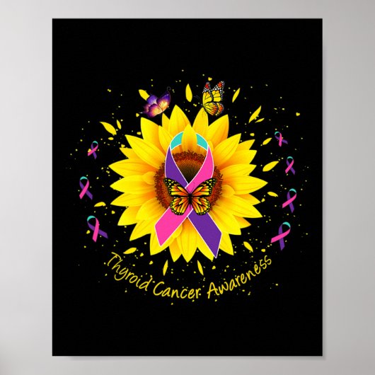 Poster Sensibilisation au cancer Papillon de tournesol Su (Devant)
