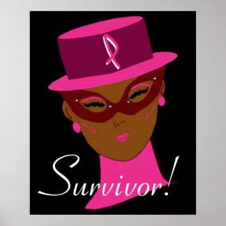Poster Sensibilisation au cancer Penser le Ruban rose Sur