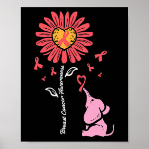 Poster Sensibilisation au cancer Tournesol Eléphant Fille