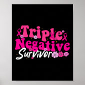 Poster Sensibilisation au cancer Triple Fleurs de survie (Devant)