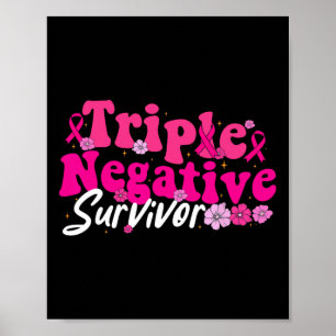 Poster Sensibilisation au cancer Triple Fleurs de survie 