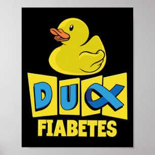 Poster Sensibilisation au diabète de canard amusant