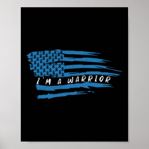 Poster Sensibilisation au diabète Guerrier du drapeau amé