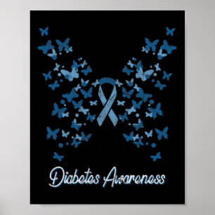Poster Sensibilisation au diabète Papillon féminin T1 T2
