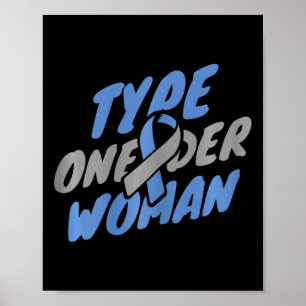 Poster Sensibilisation au diabète - T1d Type Une femme âg