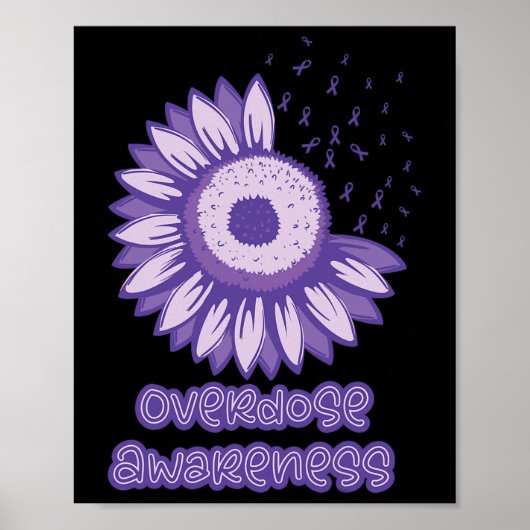 Poster Sensibilisation au ruban violet Opioïde (Devant)
