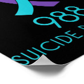 Poster Sensibilisation au suicide - 988 - Prévention du s (Coin)