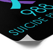 Poster Sensibilisation au suicide - 988 - Prévention du s (Coin)