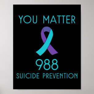 Poster Sensibilisation au suicide - 988 - Prévention du s