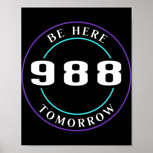 Poster Sensibilisation au suicide 988 - Prévention du sui (Devant)