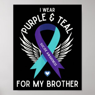Poster Sensibilisation Au Suicide Je Porte Turquoise Et V