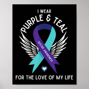 Poster Sensibilisation Au Suicide Je Porte Turquoise Et V