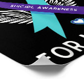 Poster Sensibilisation Au Suicide Je Porte Turquoise Et V (Coin)