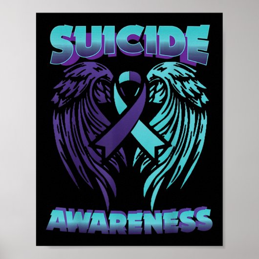 Poster Sensibilisation au suicide Ruban Ailes Prévention  (Devant)