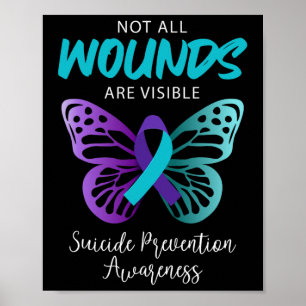 Poster Sensibilisation au suicide Toutes les blessures ne