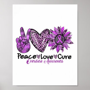 Poster Sensibilisation au surdosage de drogue Peace Love