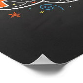 Poster Sensibilisation au TDAH Colorful Cerveau Mot Illus (Coin)