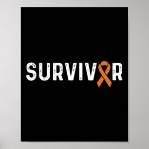 Poster Sensibilisation aux Crps Survivant du ruban orange