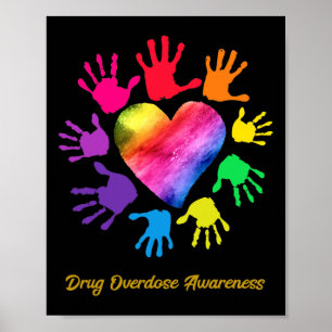 Poster Sensibilisation aux surdoses de drogues Mains Dons