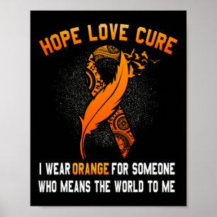 Poster Sensibilisation Cancer Orange Ribbon Famille Cadea