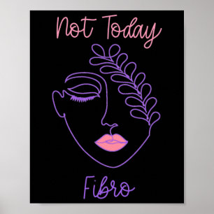 Poster Sensibilisation Fibro violet femme Face Line Art