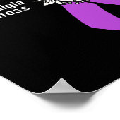 Poster Sensibilisation Fleurs de ruban violet (Coin)