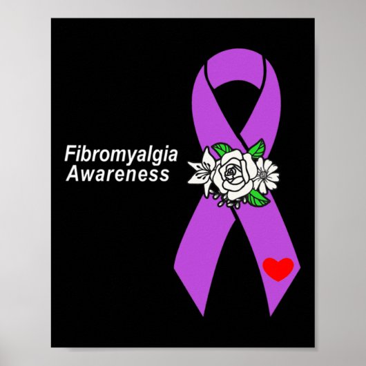 Poster Sensibilisation Fleurs de ruban violet (Devant)