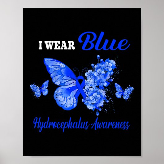 Poster Sensibilisation Je porte le papillon bleu (Devant)