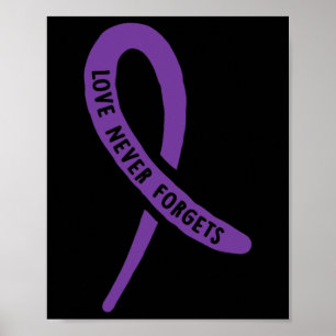 Poster Sensibilisation L'amour n'oublie jamais le ruban p