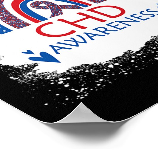 Poster Sensibilisation Maladie cardiaque Bleu arc-en-ciel (Coin)