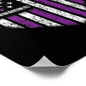 Poster Sensibilisation Ruban violet Durable Addiction (Coin)