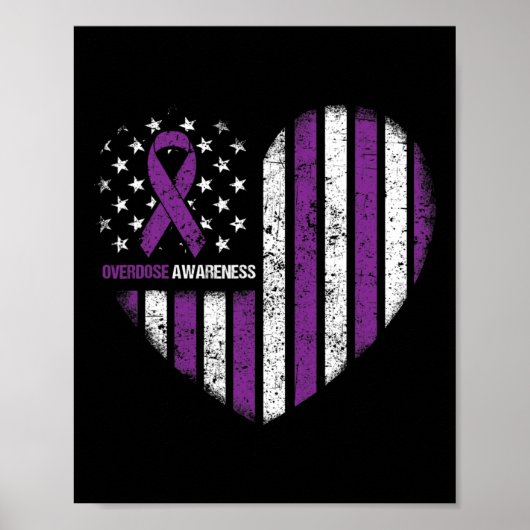 Poster Sensibilisation Ruban violet Durable Addiction (Devant)