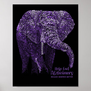 Poster Sensibilisation S Et Cadeaux Eléphant Violet