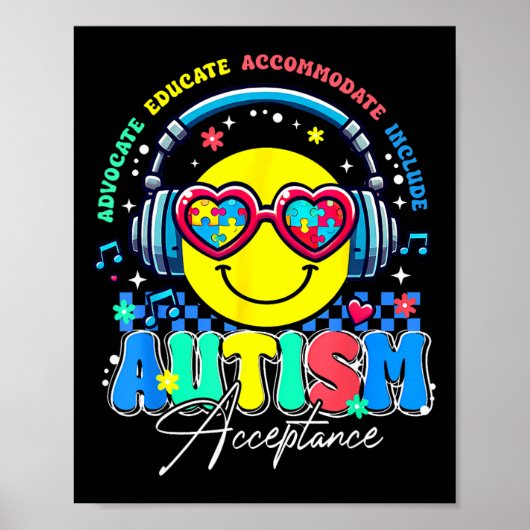Poster Sensibilisation sur l'autisme Acceptation Smile Fa (Devant)