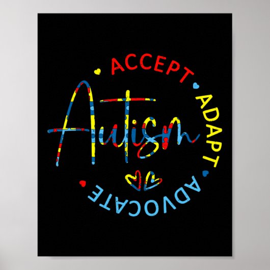 Poster Sensibilisation sur l'autisme Accepter Adapt Advoc (Devant)