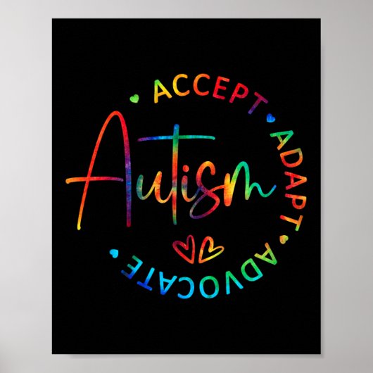 Poster Sensibilisation sur l'autisme Accepter Adapt Advoc (Devant)