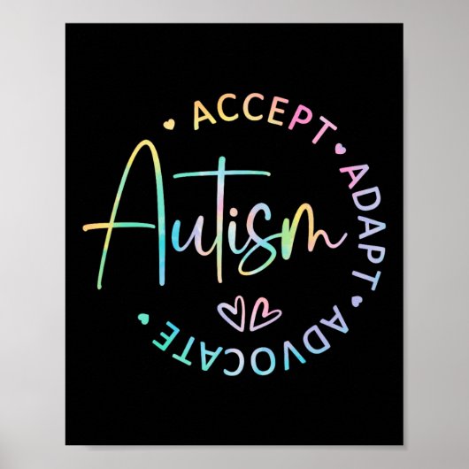 Poster Sensibilisation sur l'autisme Accepter Adapt Advoc (Devant)